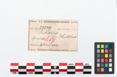 Etikett zu Bronzebrillenfibel (NHMW-PRAE-025579)